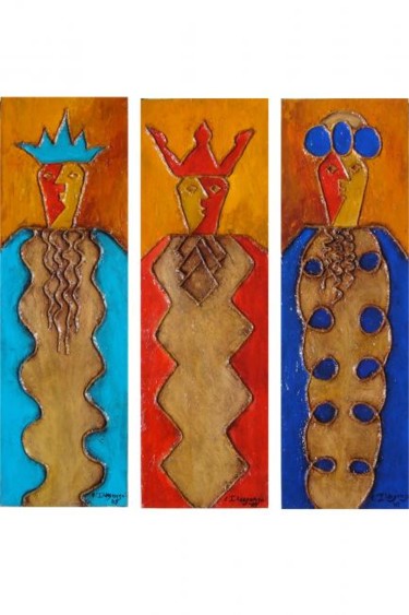 Painting titled "REYES 1" by Edna Ildefonso, Original Artwork