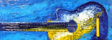 Painting titled "GUITARRA ACUSTICA A…" by Edna Ildefonso, Original Artwork