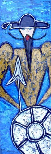 Painting titled "Quiote Azul" by Edna Ildefonso, Original Artwork