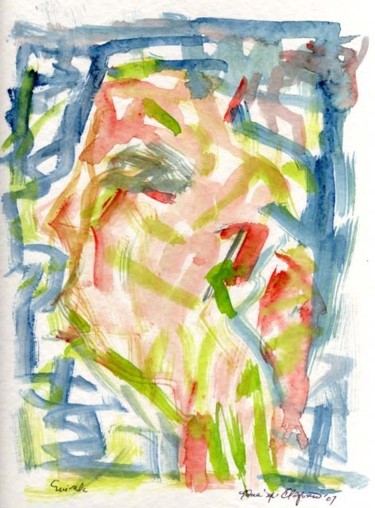 Painting titled "Mirada (framed)" by Edna Ildefonso, Original Artwork