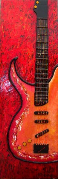 Pittura intitolato "GUITARRA ELECTRICA…" da Edna Ildefonso, Opera d'arte originale