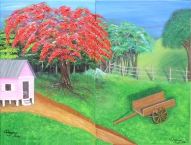 Pintura intitulada "Mi Campo" por Edna Ildefonso, Obras de arte originais