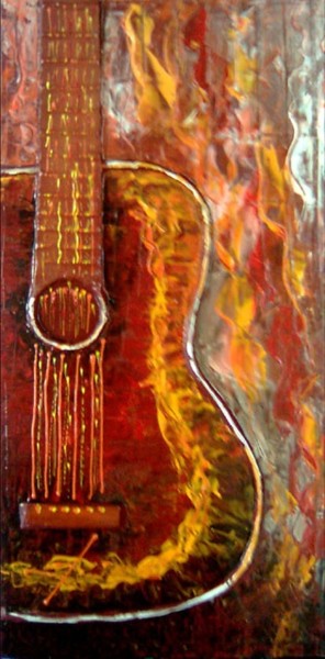 Painting titled "GUITARRA CLASICA BR…" by Edna Ildefonso, Original Artwork