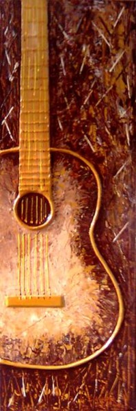 Painting titled "GUITARRA CLASICA OC…" by Edna Ildefonso, Original Artwork