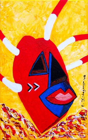 Painting titled "VEJIGANTE LOIZA ALD…" by Edna Ildefonso, Original Artwork