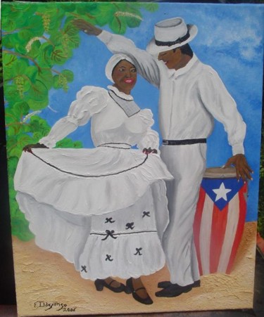 Painting titled "Baila Bomba" by Edna Ildefonso, Original Artwork