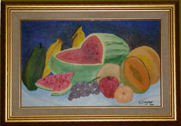 Painting titled "Frutas" by Edna Ildefonso, Original Artwork