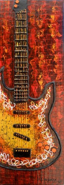 Pittura intitolato "Guitarra Electrica…" da Edna Ildefonso, Opera d'arte originale