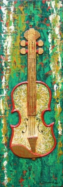 Schilderij getiteld "Violin1" door Edna Ildefonso, Origineel Kunstwerk