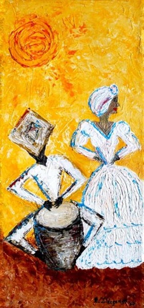 Painting titled "Bomba Dancers II" by Edna Ildefonso, Original Artwork