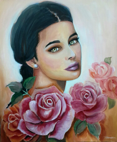 Peinture intitulée "Um belo olhar" par Ildemarina Rodrigo, Œuvre d'art originale, Acrylique
