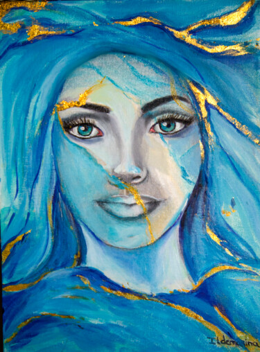 Malerei mit dem Titel "Um sonho azul" von Ildemarina Rodrigo, Original-Kunstwerk, Acryl