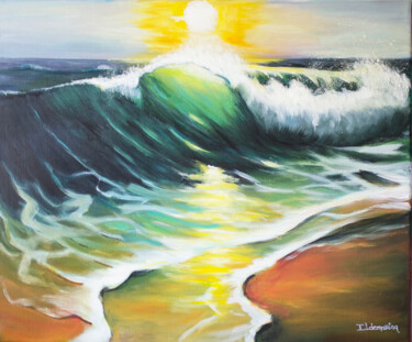 Pintura intitulada "Sól e mar" por Ildemarina Rodrigo, Obras de arte originais, Acrílico