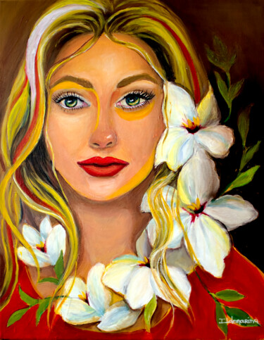 Pintura intitulada "Serenidade em flores" por Ildemarina Rodrigo, Obras de arte originais, Acrílico