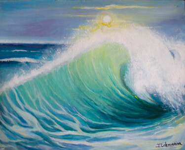 Pintura intitulada "O brilho na onda ao…" por Ildemarina Rodrigo, Obras de arte originais, Acrílico