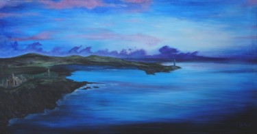 Painting titled "Ile de nuit" by Ileana Ramos, Original Artwork