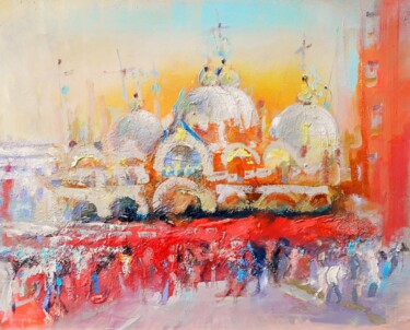 Painting titled "piazza San Marco" by Ilgvars Zalans, Original Artwork, Oil