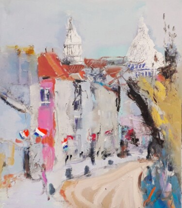 Картина под названием "Montmartre. Rue de…" - Ilgvars Zalans, Подлинное произведение искусства, Масло