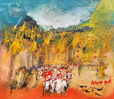 Schilderij getiteld "Aregato Rambla Barc…" door Ilgvars Zalans, Origineel Kunstwerk, Olie