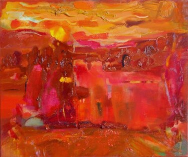 Painting titled "4 Lithuanian sunset…" by Ilgvars Zalans, Original Artwork