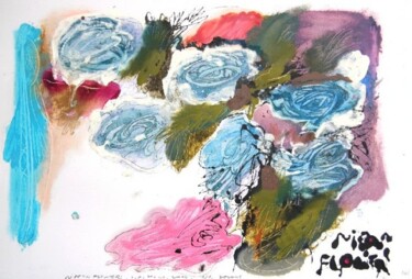 Malerei mit dem Titel "nippon flowers" von Ilgvars Zalans, Original-Kunstwerk, Öl