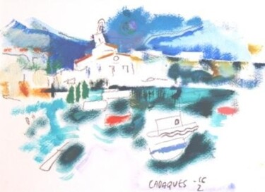 Painting titled "Cadaques" by Ilgvars Zalans, Original Artwork, Oil