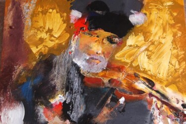 Картина под названием "+musician+joseph+" - Ilgvars Zalans, Подлинное произведение искусства, Масло