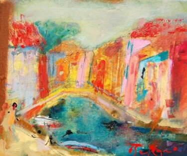 Painting titled "burano" by Ilgvars Zalans, Original Artwork, Oil