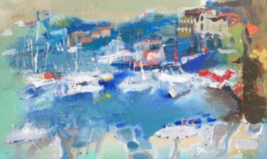 Painting titled "harbourCR" by Ilgvars Zalans, Original Artwork, Oil