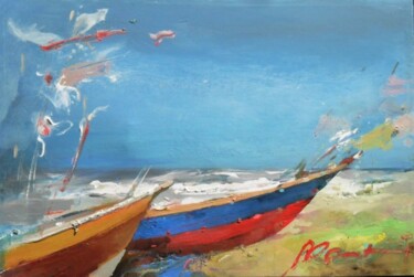 Painting titled "monsoon, eastcoast" by Ilgvars Zalans, Original Artwork, Oil