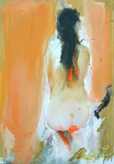 Schilderij getiteld "nude018" door Ilgvars Zalans, Origineel Kunstwerk, Olie
