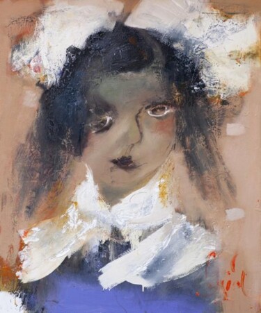 Pintura intitulada "schoolgirl" por Ilgvars Zalans, Obras de arte originais, Óleo