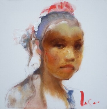 Painting titled "java-dancer-girl" by Ilgvars Zalans, Original Artwork, Oil