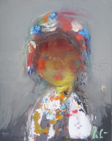 Картина под названием "ukrainian girl" - Ilgvars Zalans, Подлинное произведение искусства, Масло