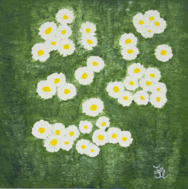Peinture intitulée "Champs de fleurs ma…" par Julia, Œuvre d'art originale, Huile