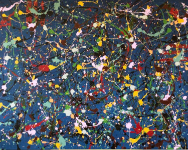 Malerei mit dem Titel "Goutte-à-goutte" von Ilhame Maskini, Original-Kunstwerk, Acryl