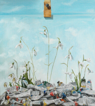 Painting titled "Spring" by Ilia Potapov, Original Artwork, Oil