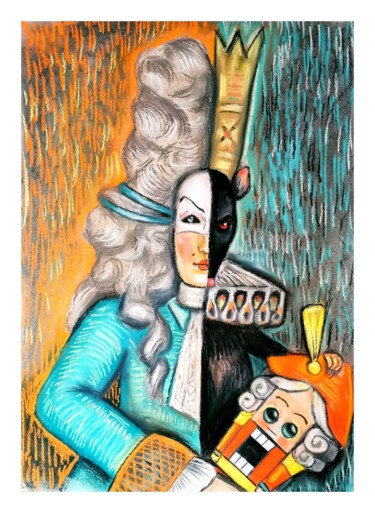 Pintura intitulada "Тайна Дроссельмейера" por Ilia Volkov, Obras de arte originais, Pastel