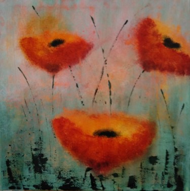 Pittura intitolato "Poppies.jpg" da Iliana Ovtcharova, Opera d'arte originale, Acrilico