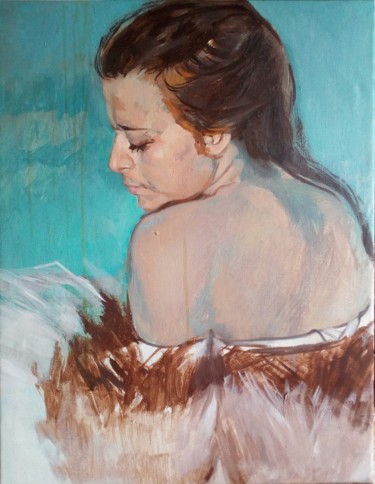 Painting titled "Young lady" by Ilija Milchov, Original Artwork, Oil