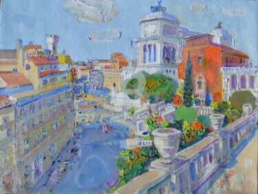 Pittura intitolato "paesaggio di roma" da Ilija Rota, Opera d'arte originale