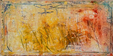 Malerei mit dem Titel "Goldene Sonne 6" von Ilir Osmani (Art Brovina), Original-Kunstwerk, Acryl