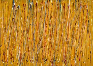 Schilderij getiteld "Goldene Sonne 13" door Ilir Osmani (Art Brovina), Origineel Kunstwerk, Acryl