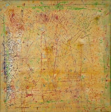 Malerei mit dem Titel "Goldene Sonne 27" von Ilir Osmani (Art Brovina), Original-Kunstwerk, Acryl