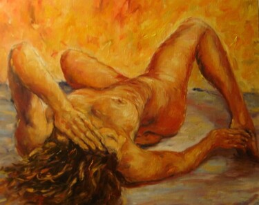 Painting titled "Nude" by Ilka Trifonova, Original Artwork