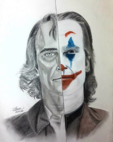 Drawing titled "Drawing of Joker" by Ilker Cangür, Original Artwork, Pencil