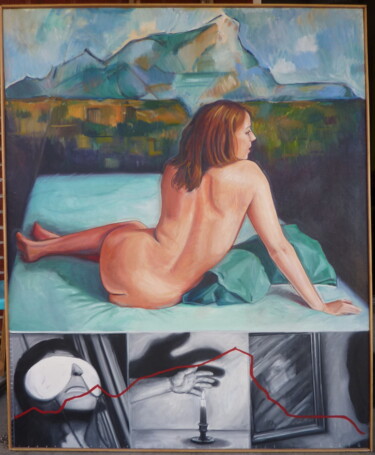 Painting titled "Measure of the Man" by Peter Illig, Original Artwork, Oil Mounted on Wood Stretcher frame