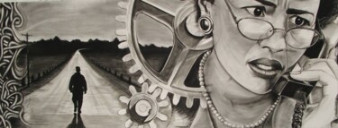 Dibujo titulada "Logic of Dreams" por Peter Illig, Obra de arte original, Carbón