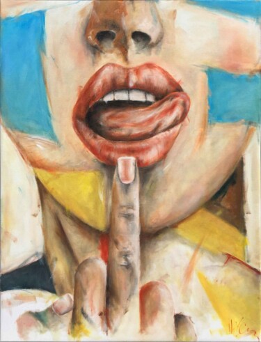 Картина под названием "Tell me about the P…" - Ilya Nimo, Подлинное произведение искусства, Масло Установлен на Деревянная п…