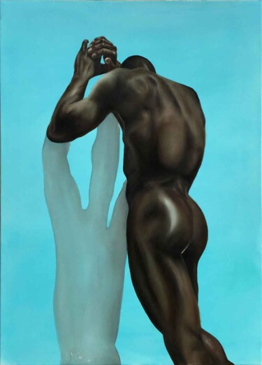 Painting titled "Herb Ritts' dreams" by Ilya Nimo, Original Artwork, Oil Mounted on Wood Panel